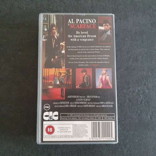 Scarface VHS tape used, English version