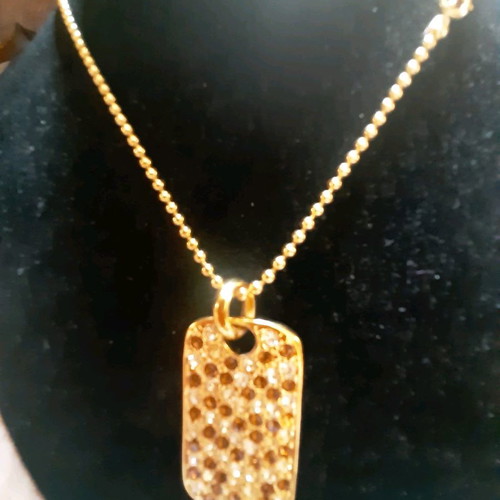 Identity necklace used with rhinestones