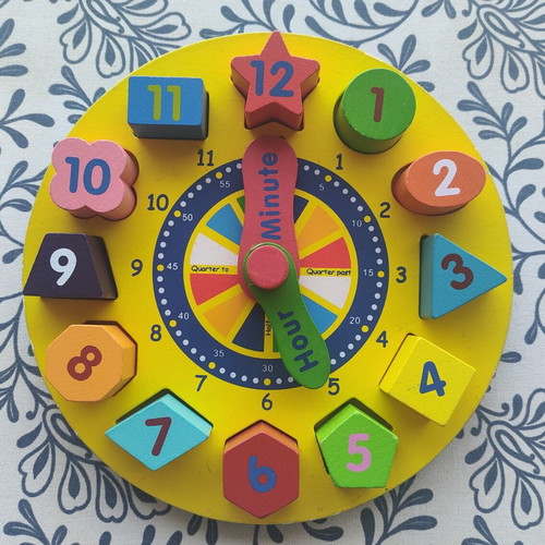 Wooden Educational Toy Clock like new