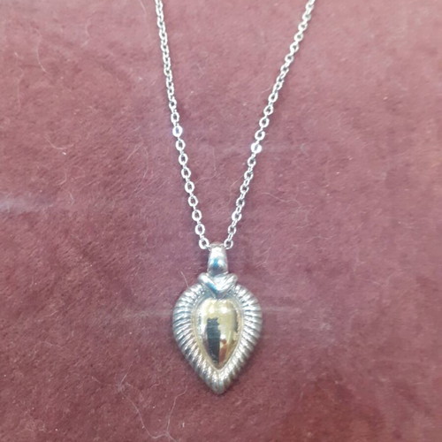 Necklace silver heart 925 and gold 585 by Άπεφθον new