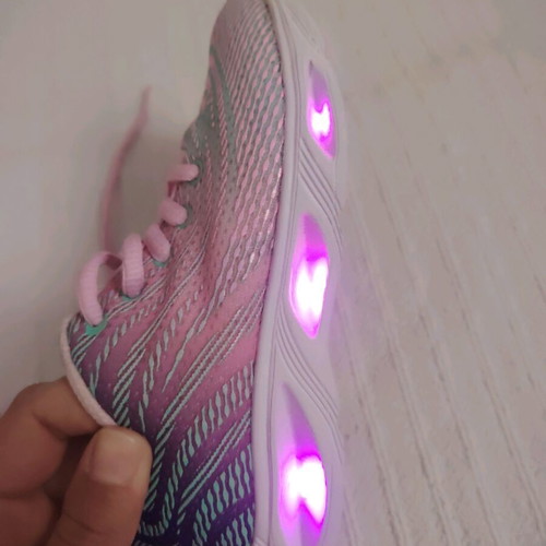 Snickers girls' athletic shoes like new, colorful with lights