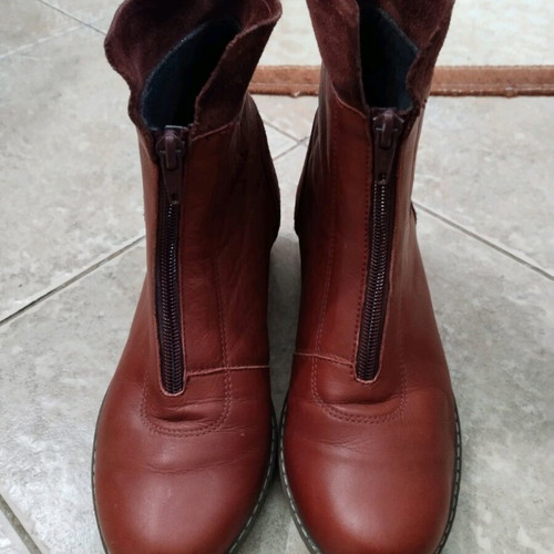 Pyramis leather anatomical ankle boots used, red, size 37