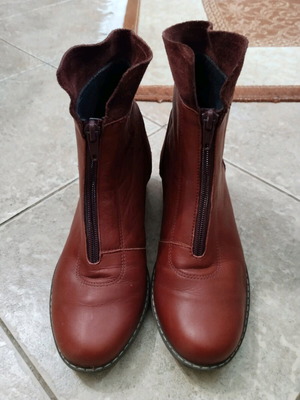 Pyramis leather anatomical ankle boots used, red, size 37