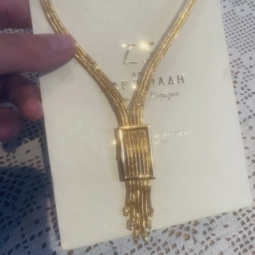 Women's necklace gold color, new, gold plated