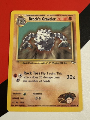 Κάρτα Pokémon Brock’s Graveler Gym σαν καινούργιο 40/132