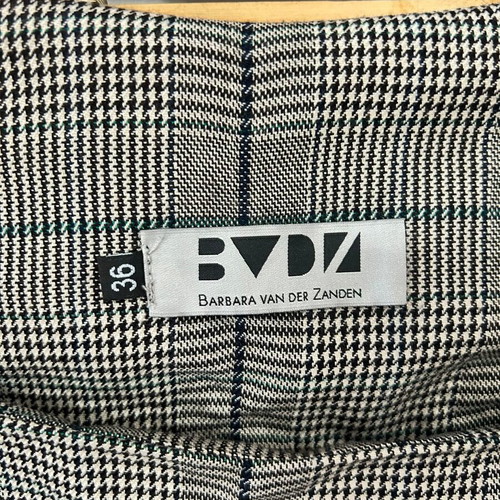 BVDZ Barbara van der Zanden Grey Check Dress Size 36 Like New