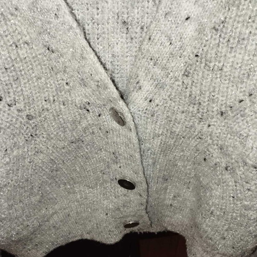 Stradivarius knitted cardigan like new, light grey with subtle shimmer