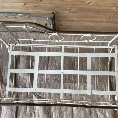 Antique brass baby cradle used, collectible decor