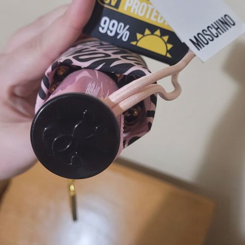 Moschino umbrella new, black and pink