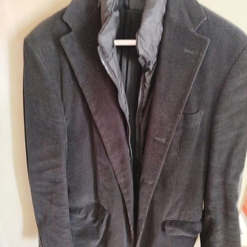 Prince Oliver men's black corduroy jacket like new with lining and hood