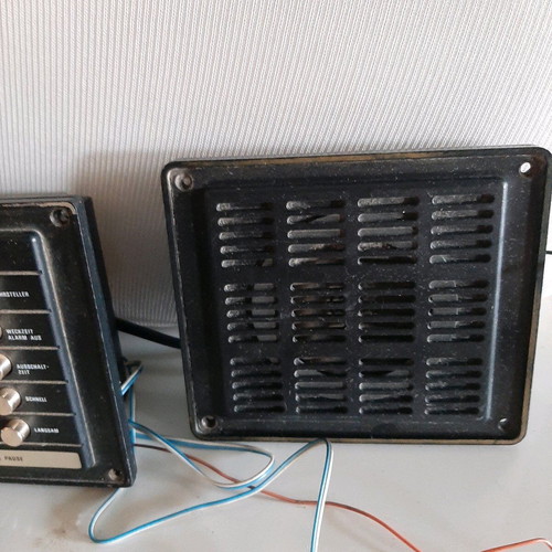 Bedside radio clock used, 1970s with speakers