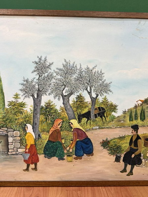 Θεολογία Γιανναρέλλη ελαιογραφία, καθημερινή σκηνή