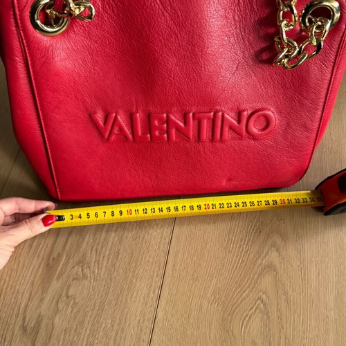 Valentino leather shoulder bag like new, red with dent