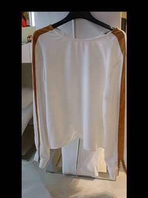 Crepe shirt Zara white like new with distinctive sleeves