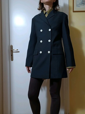 Long jacket coat Mango new, black