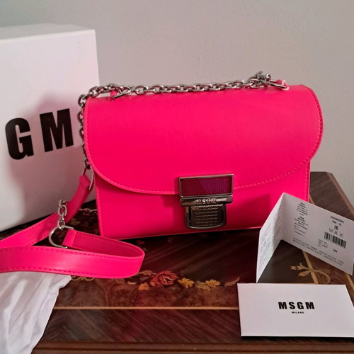 MSGM shoulder bag new, fuchsia with flap and push-clasp