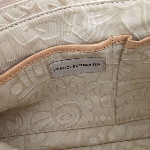 Francesco Biasia tan leather shoulder bag with brass plates