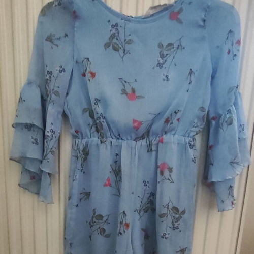 One-piece shorts for girl 8-9 years with special sleeve, like new, turquoise, H&M