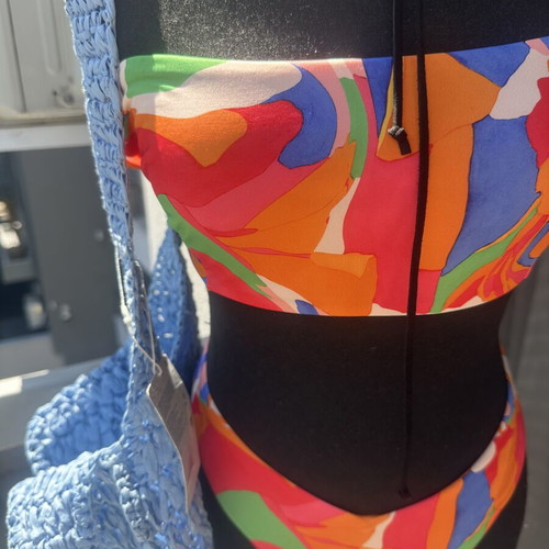 Asos multicolor bikini top and bottom size XL new
