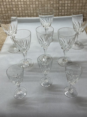Cristal d'Arques Flamenco Glasses Set of 9, like new