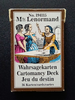 Mlle Lenormand card deck used, 36 cartomancy cards
