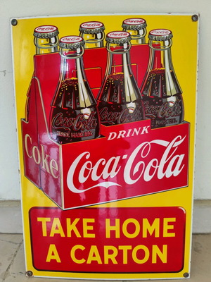 Coca Cola metallic signboard like new, vintage 1993 advertising