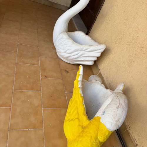 Decorative garden ducks set of 3, used, medium and large size