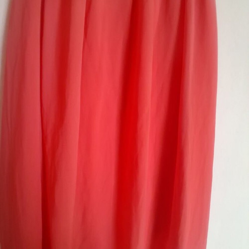 Maxi strapless dress like new, coral/salmon color