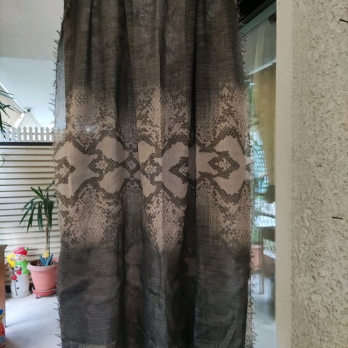 Scarf like new, 2 meters long, gray and beige
