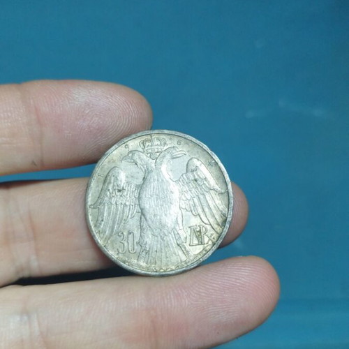 Coin with profiles of Konstantinos II and Anna-Maria used