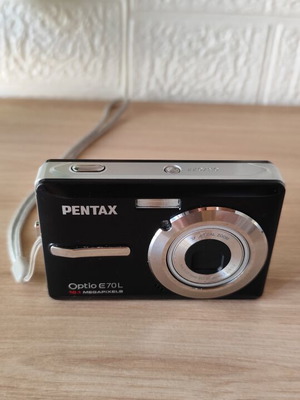 Pentax Optio E70L digital camera used with memory card