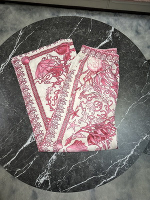 Versace women's pants new, size M, white and pink