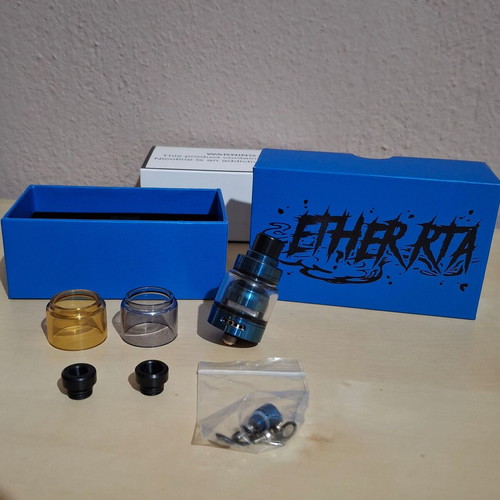 Suicide mods Ether RTA used rebuildable blue atomizer