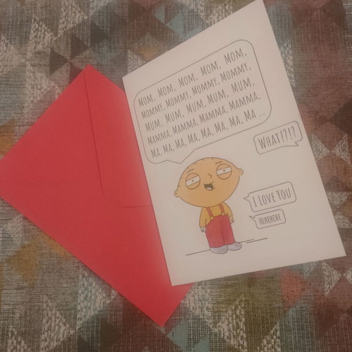 Card for mom new with red envelope for celebration or birthday