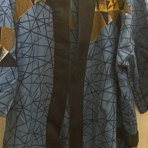 Kimono cotton batik like new, one size, blue and black