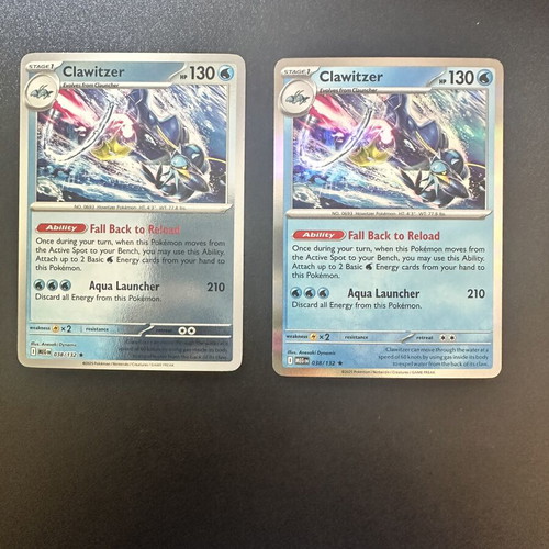Clawitzer 038/132 Mega Evolution Pokemon card holo and reverse