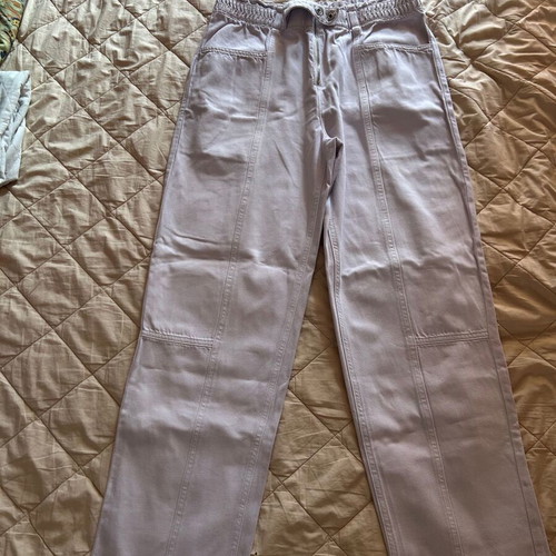Lilac MNG pants with elastic waist, comfortable and stylish, size L