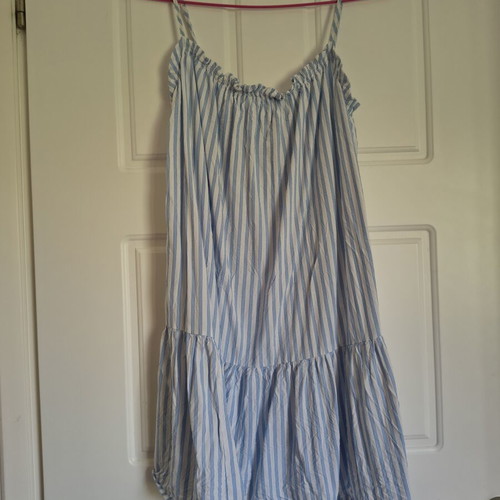 Summer dress H&S used, white and blue, size M