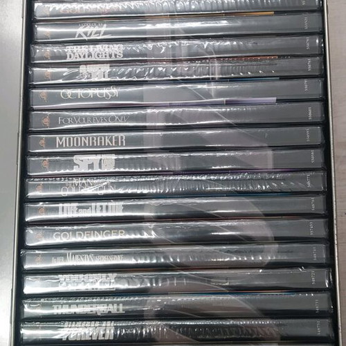 James Bond DVD metal case new, collectible anniversary set, 21 movies