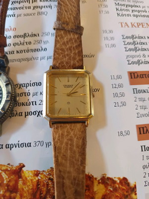 Orient quartz watch used, 1980s, gold color