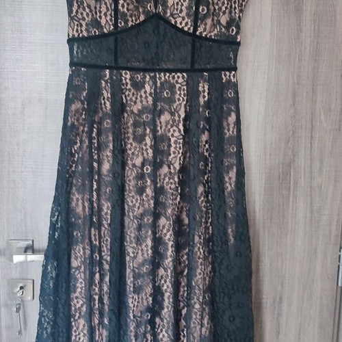 Evening dress new with lace and velvet details