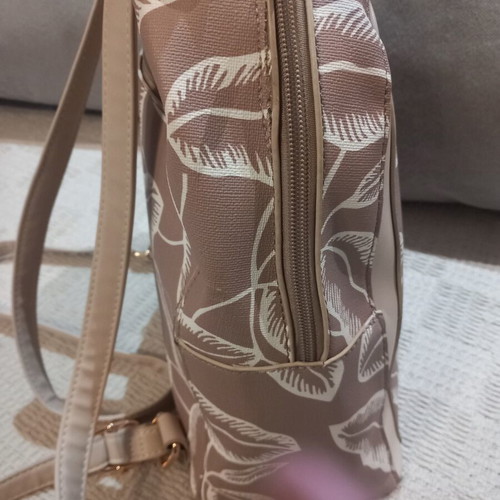 Fragola backpack medium size used, dark beige with white details