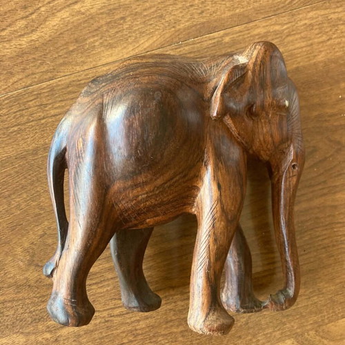 Wooden elephant carving
