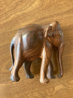 Wooden elephant carving
