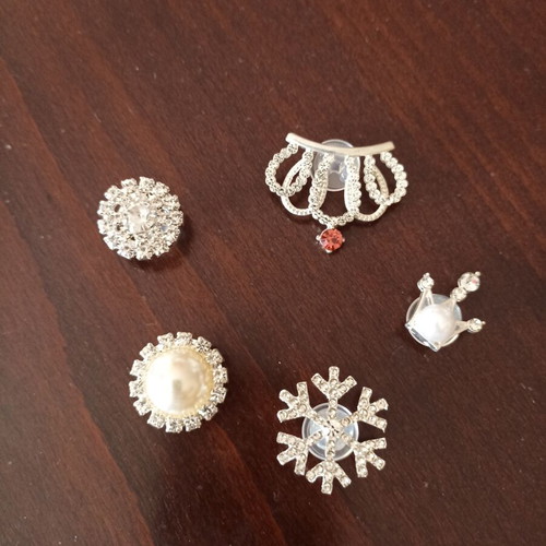 Charms for Clogs new, shiny white and silver