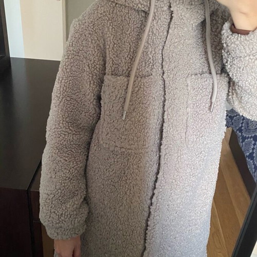 Teddy coat Tom Tailor like new, gray and beige, size S