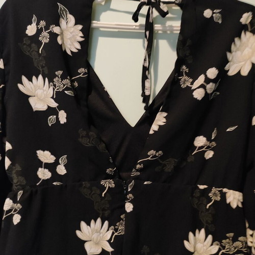 Boho black dress with flowers new