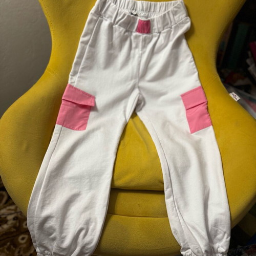 Lc Waikiki cargo kids pants new, size 6-7 years, white pink