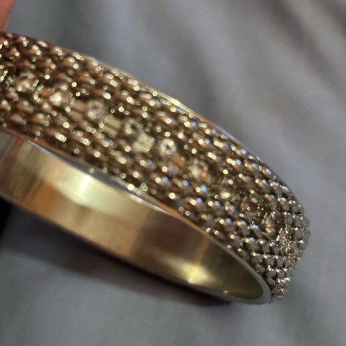 Gianniotiko bracelet like new, steel with rhinestones silver