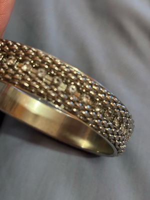 Gianniotiko bracelet like new, steel with rhinestones silver